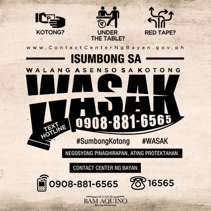 Sen. Bam, Gov’t Agencies, Private Groups Set Up MSMEs Hotline vs. Graft and Corruption
